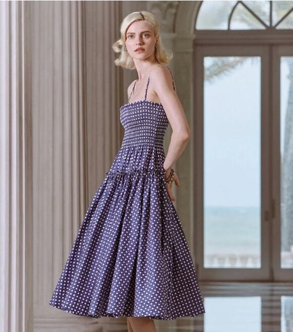 Hill House Dresses & Skirts - HILL HOUSE Sz XS Blue Basketweave Print Seraphina Midi Dress